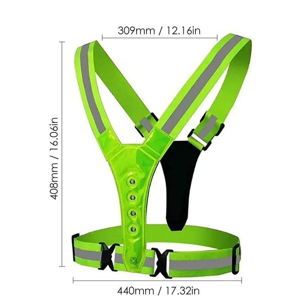 High Visibility Night Running Vest Adjustable Sports Vest  for  Night Warning Work Fishing