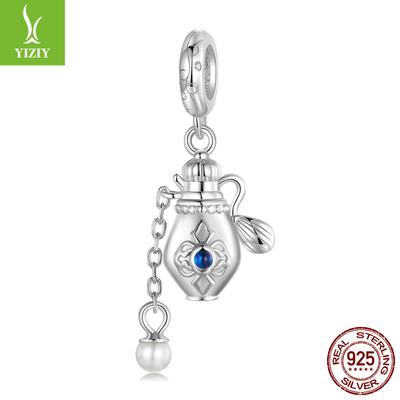 Raffinata Bottiglia di Profumo Retrò Accessorio Ciondolo Fai da Te, Eleganza Romantica Francese Argento Sterling S925 Perline
