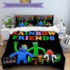 3pcs Duvet Cover Set (1*Duvet Cover + 2*Pillowcase, Without Core), Game Rainbow Friends Print Bedding Set, Bedroom Decor, All‑Season, Birthday Gift