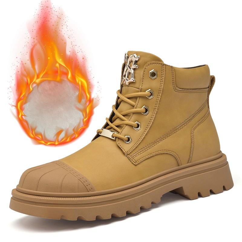 

Модный Роскошный Бренд Мужские Хлопковые Ботинки Толстая Подошва Рабочие Ботинки Персонализированные Мотоциклетные Ботинки Мужские Уличные Походные Ботинки Зимний Плюш 44