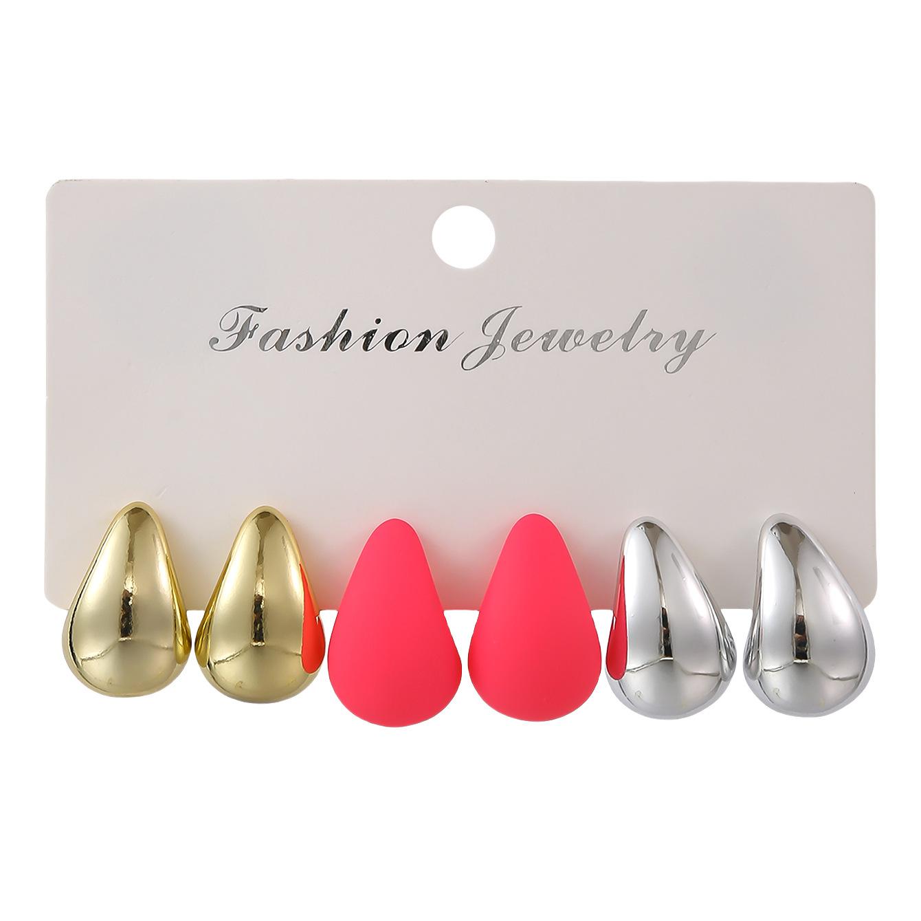 

Explosive color water drop earrings niche simple fashion gradual change color earrings earrings