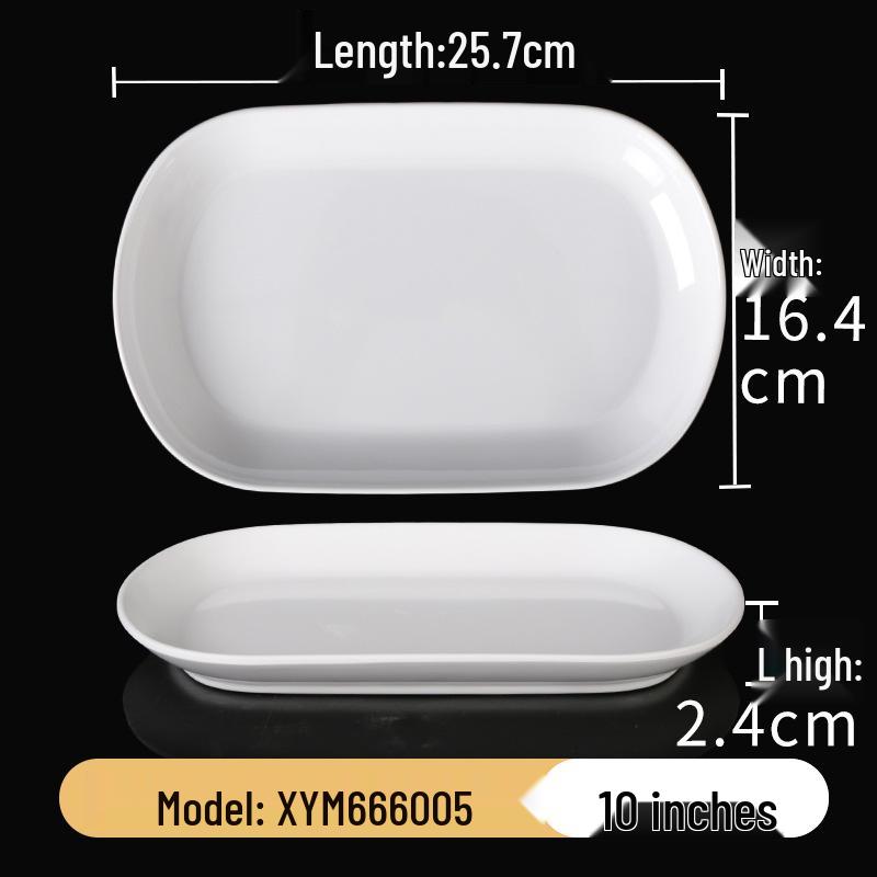 A5 White Melamine Cheong Fun Plate - Imitation Porcelain, Commercial Use, Creative BBQ and Breakfast Snack Dish