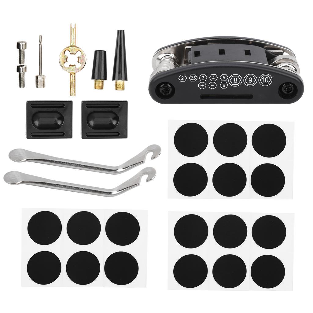 Zestaw do naprawy opon rowerowych Przenośna torba Łyżka do opon 16 w 1 Wielofunkcyjna torba na narzędzia rowerowe