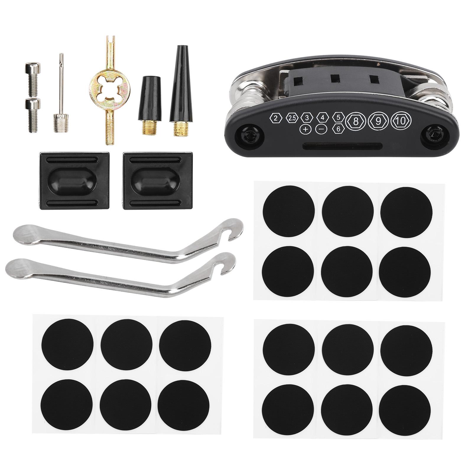 

Bike Tyre Repair Kit Portable Bag Tire Lever 16 in 1 Multifunction Bicycle Tool Bag