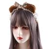 Wash Face Plush Headdress Plaid Bow Korea Style Headband Cat Ears Lace Hair Band Women Accessories