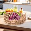 Handwoven Fruit Storage Baskets Wicker Storage Bowls Round Paper Rope Snack Serving Tray for Shelf Counter Bedroom Home Decor