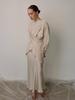 High-End Autumn/Winter Solid Color Evening Dress Skirt Set for Women