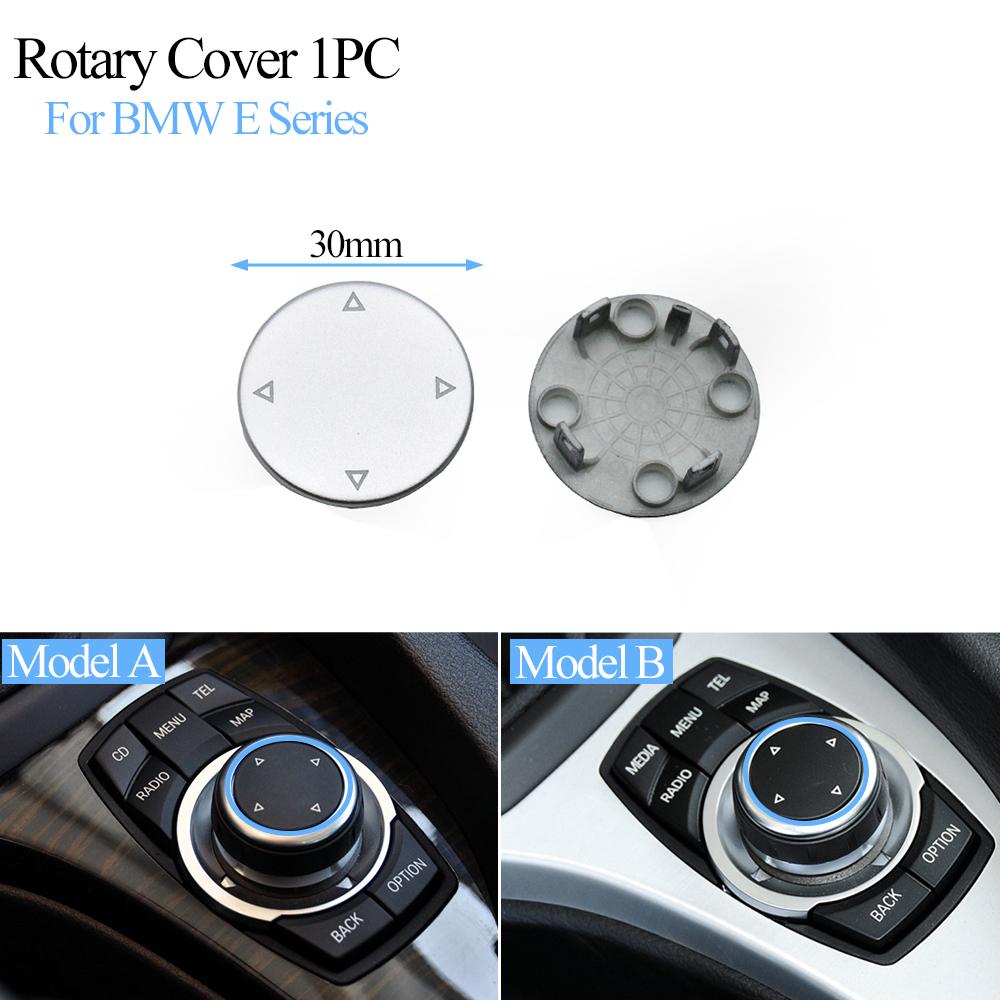 Silberne Auto-Mittelkonsolen-CIC IDrive Multimedia-Drehknopf-Knopfabdeckung für BMW E-Serie E60 E61 E81 E87 E90 E91 E92 E84 E70 E71 E72