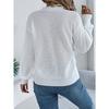 Women's Autumn/Winter Sweatshirt - Casual Openwork V-Neck with Twisted Lantern Sleeves - New Arrival Knitted Jumper