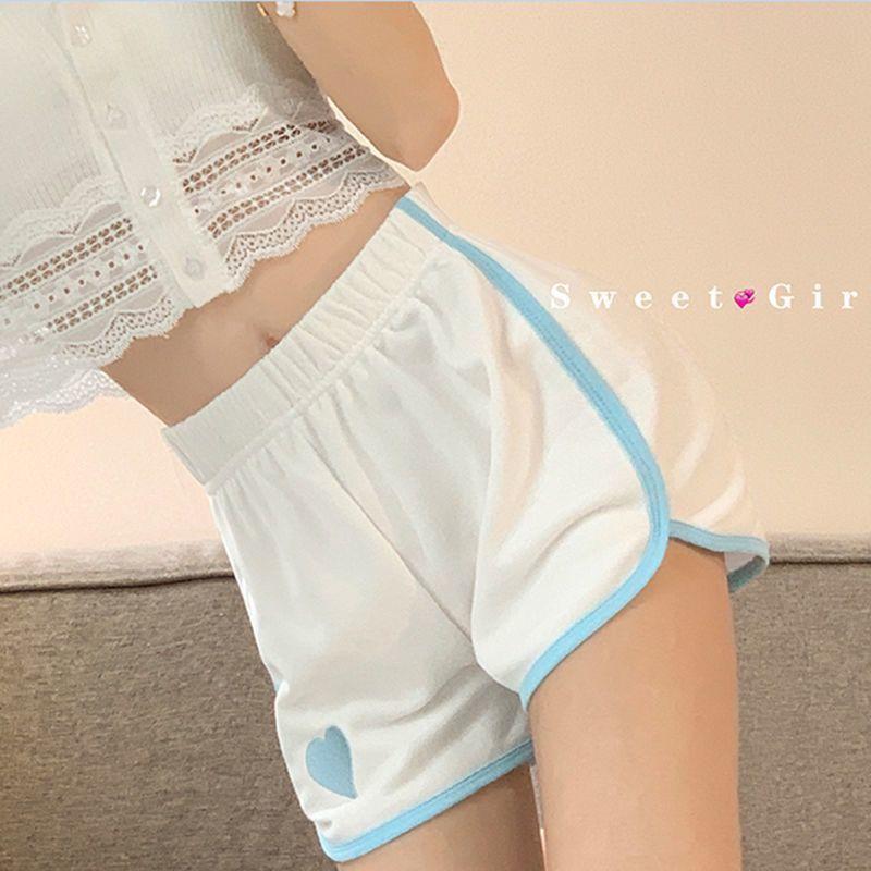 WTEMPO Women Embroidery Sports Shorts Casual Home Short Pants Ins Summer Thin Section Loose Fashion Harajuku Wide-leg Shorts