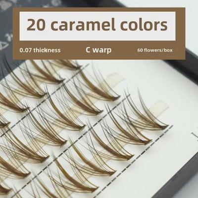 Ciglia Finte Caffè Caramello Duomao, Arricciatura Naturale, Segmentate Morbide, 20 Pezzi