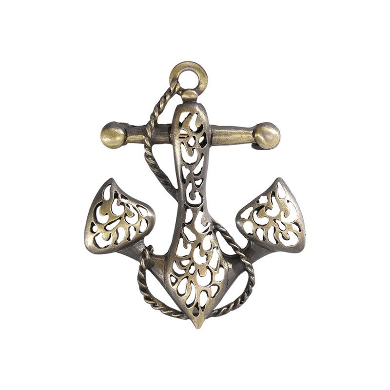 

Retro Anchor High-end Accessories Navy Style Anti-exposure Brooch 5*6CM