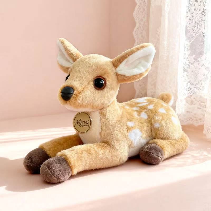 25cm Latest Prone Deer Doll Kawaii Stuffed Plush Toy Figurine Cartoon Anime Cute Pillow Children's Birthday Gift Fun Doll
