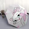 Kitty, Bow Themed Automatic Opening and Closing Umbrella, Brightly Colored 8-rib Portable Umbrella, Suitable for Men and Women, A Perfect Gift for Chr