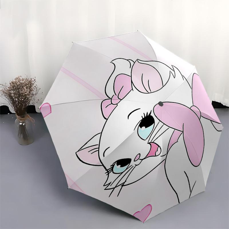 Kitty, Bow Themed Automatic Opening and Closing Umbrella, Brightly Colored 8-rib Portable Umbrella, Suitable for Men and Women, A Perfect Gift for Chr