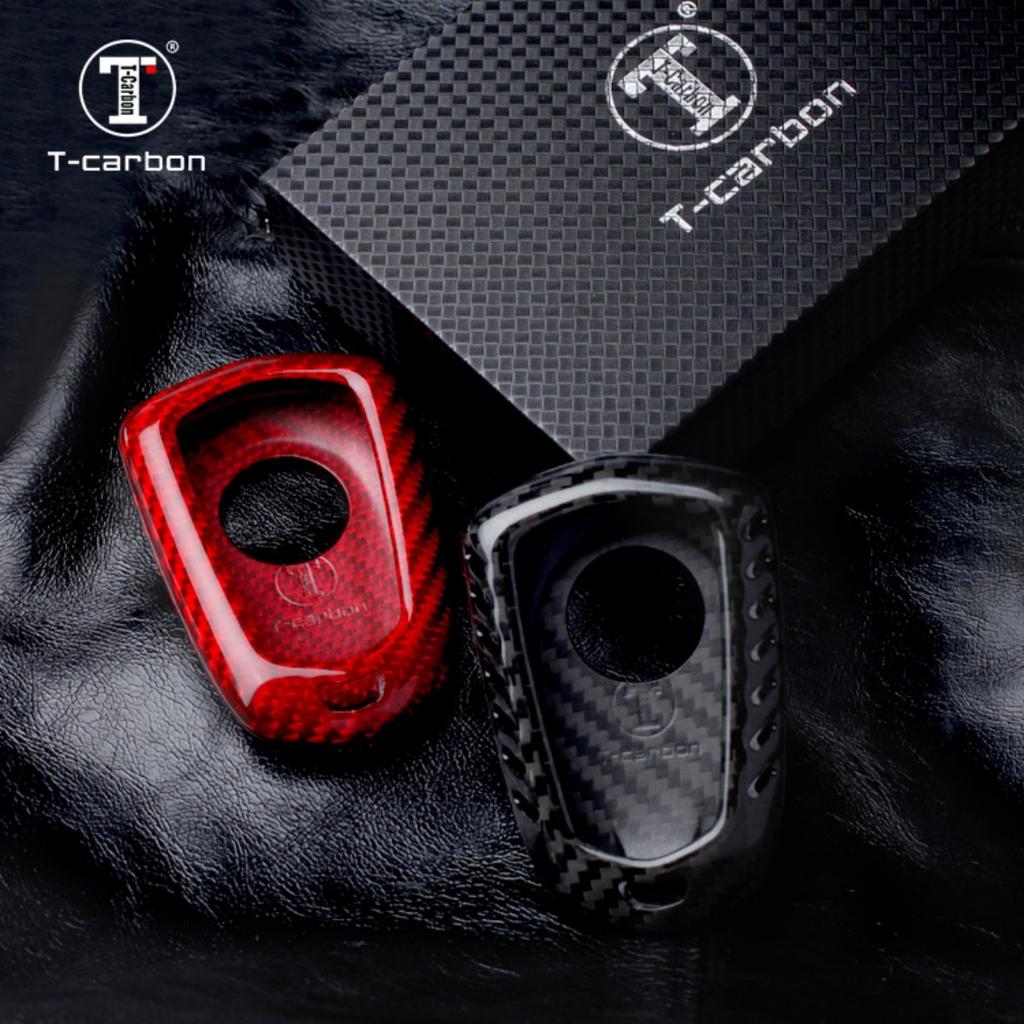 T-Carbon Carbon Fiber Car Key Cover For Cadillac Escalade Cts Xts Ats Sts Xt4 Xt5 Ct6 Srx Key Case Accessories