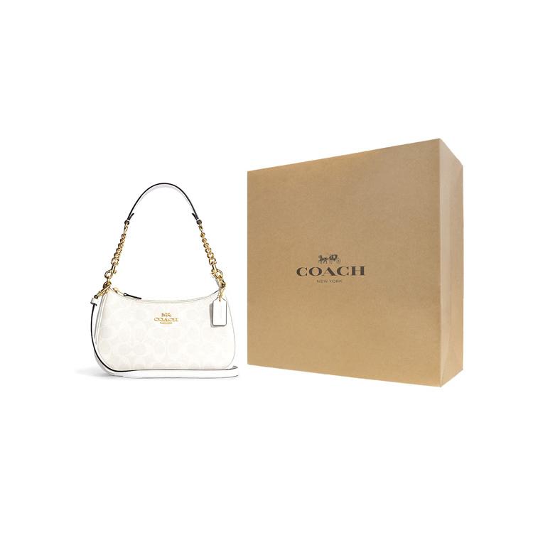 COACH Teri 25 Monogram Shoulder Bag Medium Women's White CA548-IMRFF
