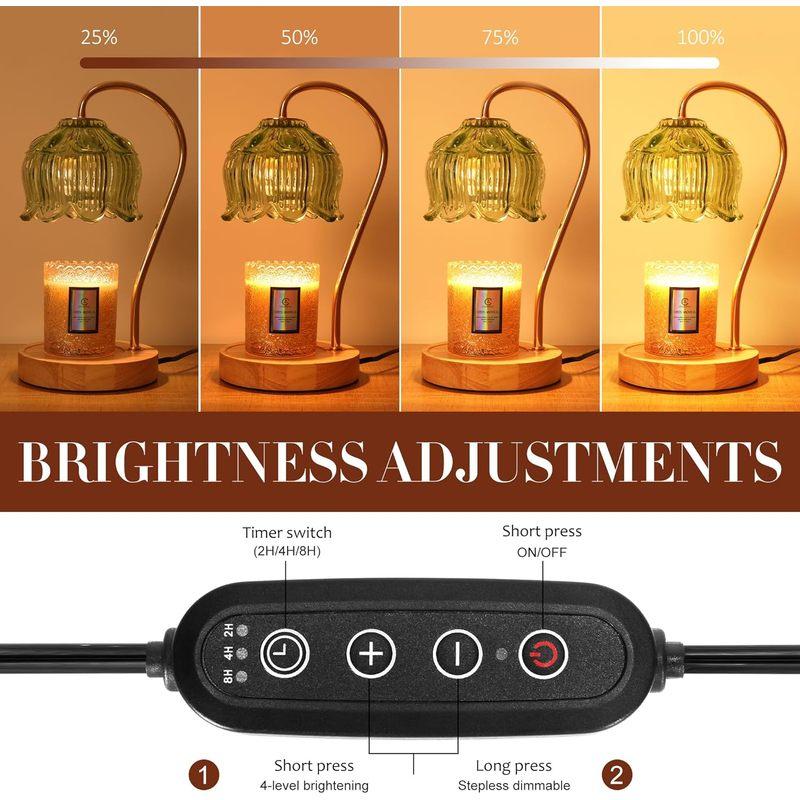 Lampe Chauffante pour Bougie, Lumière Chauffante pour Bougie avec Minuterie et Gradateur, Lampe Chauffante pour Bougie à Hauteur Réglable, Bougies non incluses