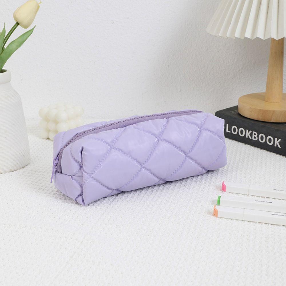 Multifunctional Stationery Bag Solid Color Storage Bag INS Pen Bag School Office