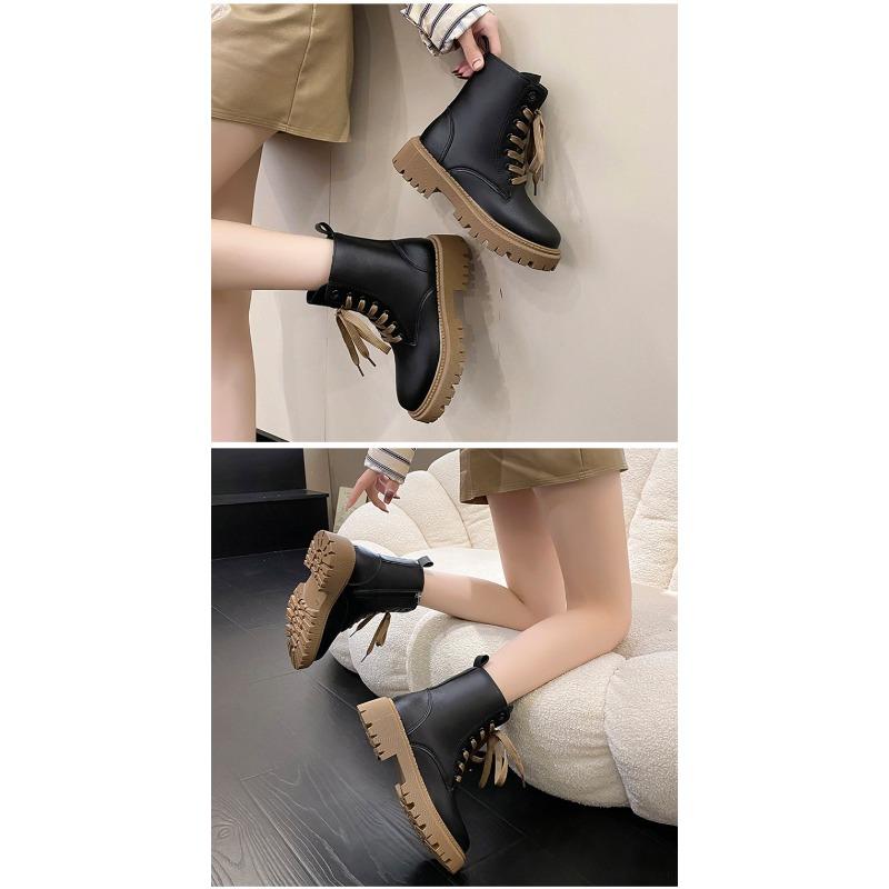 Retro krátké kozačky v britském stylu pro ženy na běžné nošení