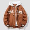 Spring and Autumn Men's Casual Hooded Coat New Boys Baseball Clothes Fake Two Couples Embroidered Top Tide