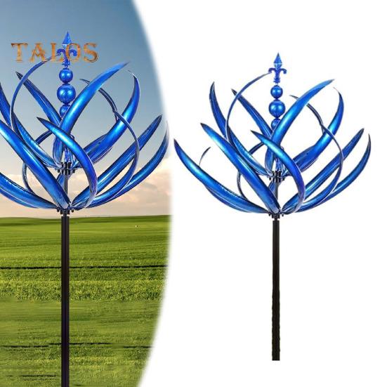 Kovový větrník Lotosový květ Zahrada Kovový větrný mlýn Otáčení o 360 stupňů Odolný proti UV záření Dvouvrstvý Velký větrník Dekor