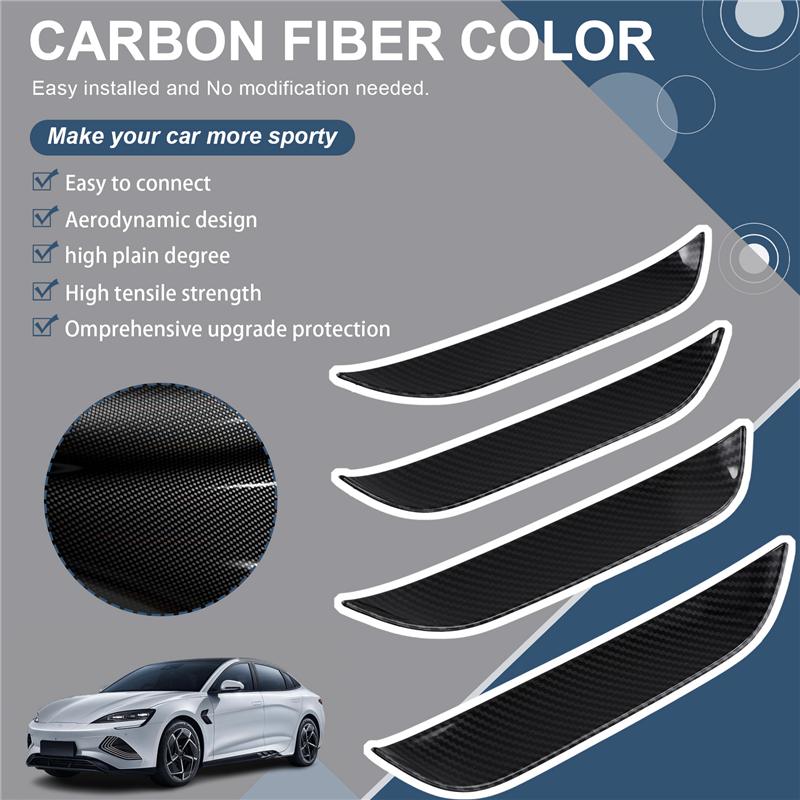 

ABLZ-4PCS Exterior Outer Door Bowl Protection Cover Trim Carbon Fiber Color For BYD Dolphin Carbon Fiber Color