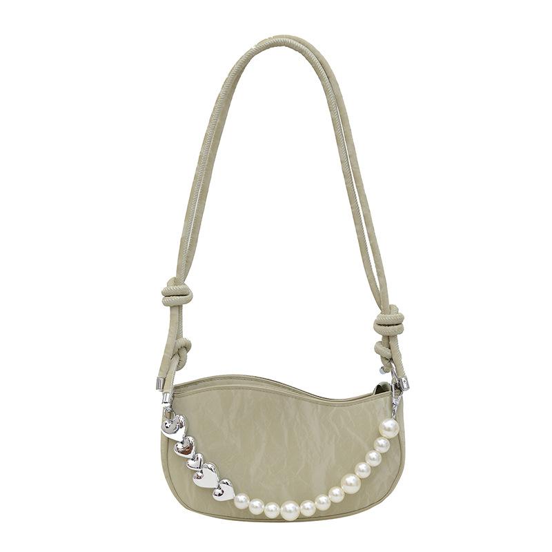 

Женская сумка Маленькая квадратная сумка Модная сумка через плечо из искусственной кожи Премиум сумка-мессенджер с жемчужной цепочкой зелёный