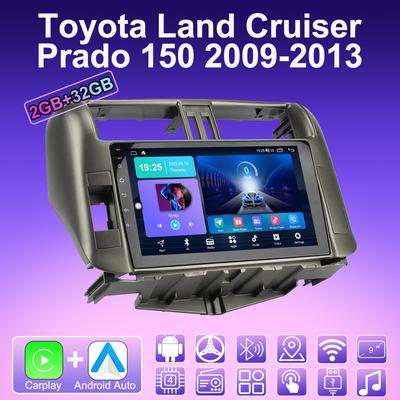 2 DIN Android Carplay Autórádió Toyota Land Cruiser Prado 150 2009-2013-hoz Multimédia Lejátszó Fejegység Sztereó GPS Navigáció BT WIFI 2+32GB