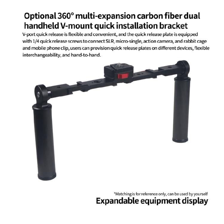 Video Cage Rig Case Carbon Fiber Hand Grip with 1/4 3/8 Thread Cold Shoe Mount