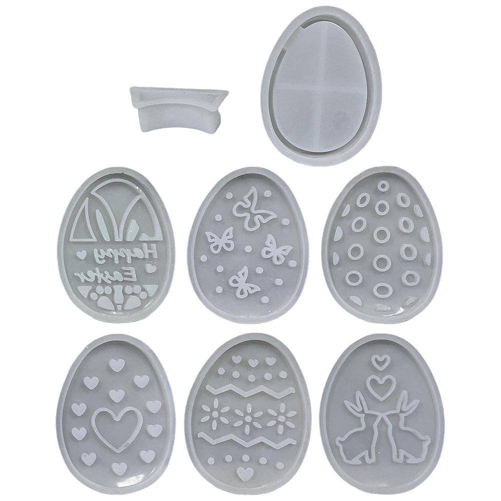 Hollow Easter Egg Rabbit Lamp Silhouette Silicone Mold Plaster Mold Epoxy Resin Casting Mold for Easter Decoration