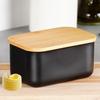 Black Bamboo Butter Dish Steel Kitchen Container for Butter