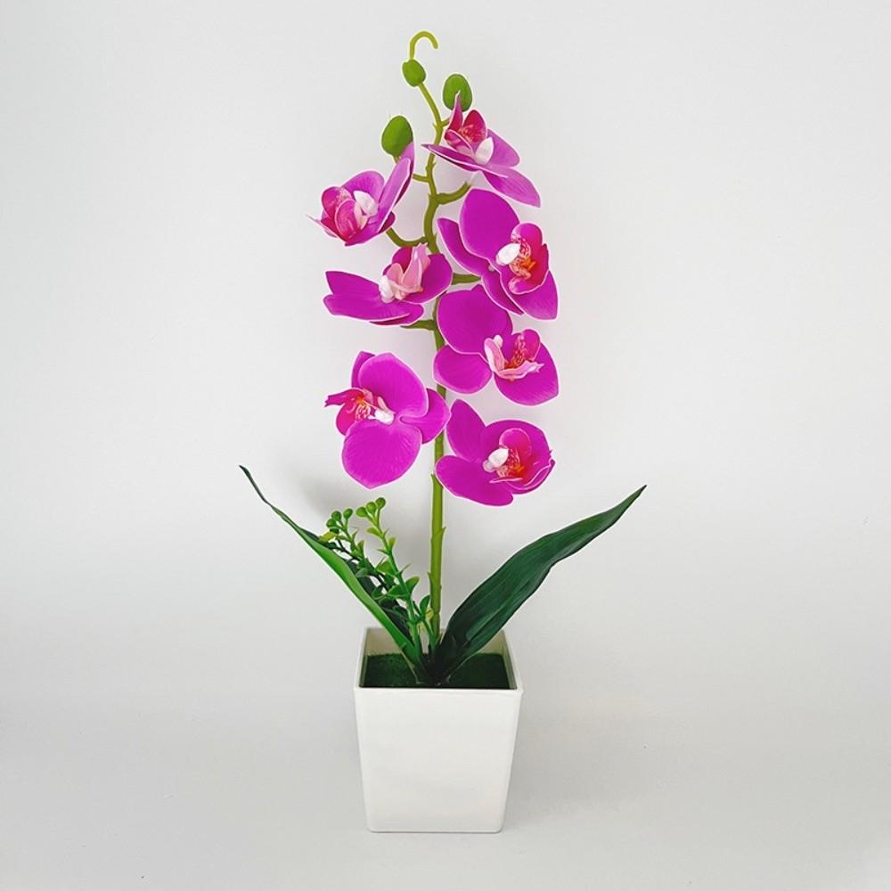 Mehrblütige Künstliche Orchidee Topfpflanzen Phalaenopsis Bonsai Wohnzimmer Ornamente