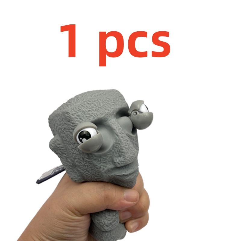 

Stone man Releases Stress Toy Slowly Rebounds Soft Moai Statue Squeeze Eyes Interested Expression Relaxes Stress Children s Gift