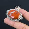 Oval Red Snakeskin Jasper Gemstone Elegant Artisan New Pendant Sterling Silver