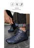 Men's High-Top Autumn Casual Leather Shoes - Genuine Leather, Soft Sole, Work Boots, Outdoor, Plus Velvet Cotton Lining