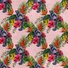 Royal Velvet Fabric Polyester For Sewing - Lemur Motif On Flowers
