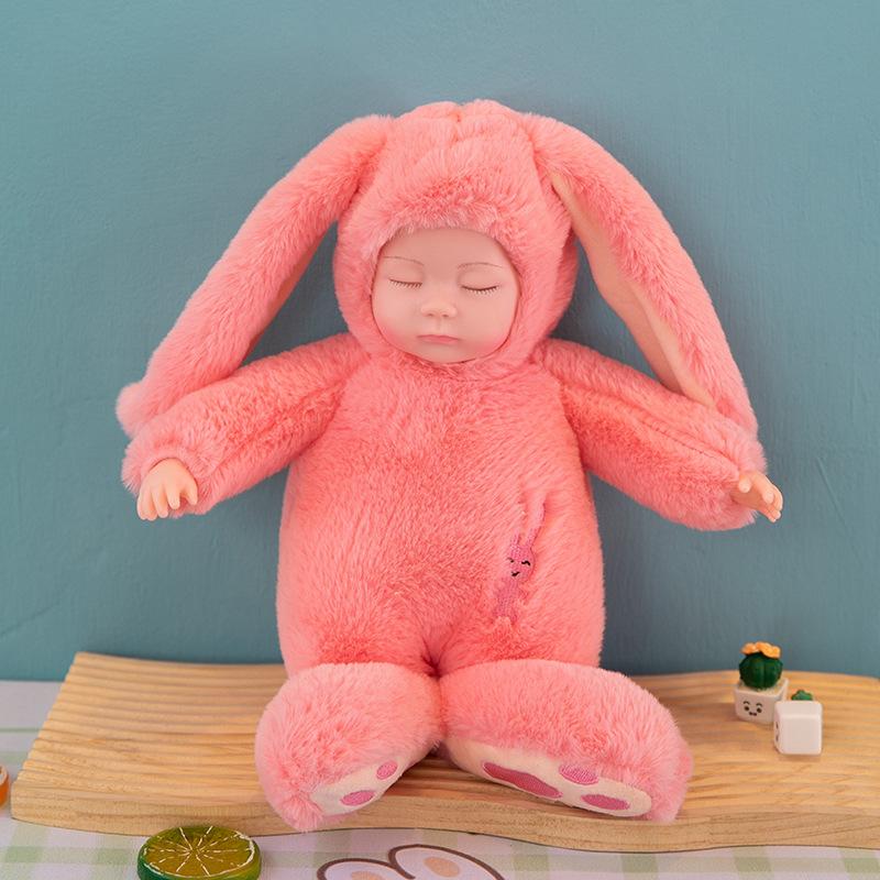 Kids Lifelike Reborn Baby Dolls Soft Body Plush Rabbit Toy Stuffed Newborn Dolls Sleeping Girl Dolls Easter Toy Appease Toys