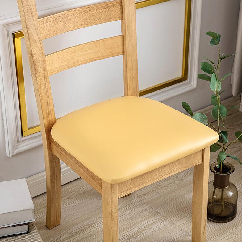 Elastic Three-proof PU Technology Cloth Chair Cover, Button-type Dust Chair Cover, Thickened Imitation Leather Seat Cover