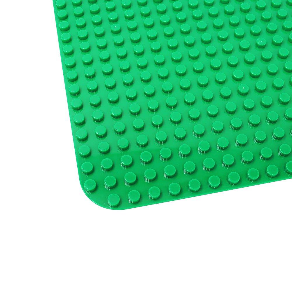 INIBUD Baseplates, Building Blocks, Duplo Compatible, Rounded Corners, 24x17mm, GreenGray, Set of 2
