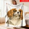 2D Flat Printing 1pc Cute Puppy Soft Fleece Blanket Single-Sided Print Suitable for Travel Bedroom Camping Sofa Bed Office Nap All