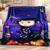 Coraline Blanket Flannel Blanket Soft Cozy Plush Throw for Sofa Bed Lightweight Home Decoration Outdoor Camping