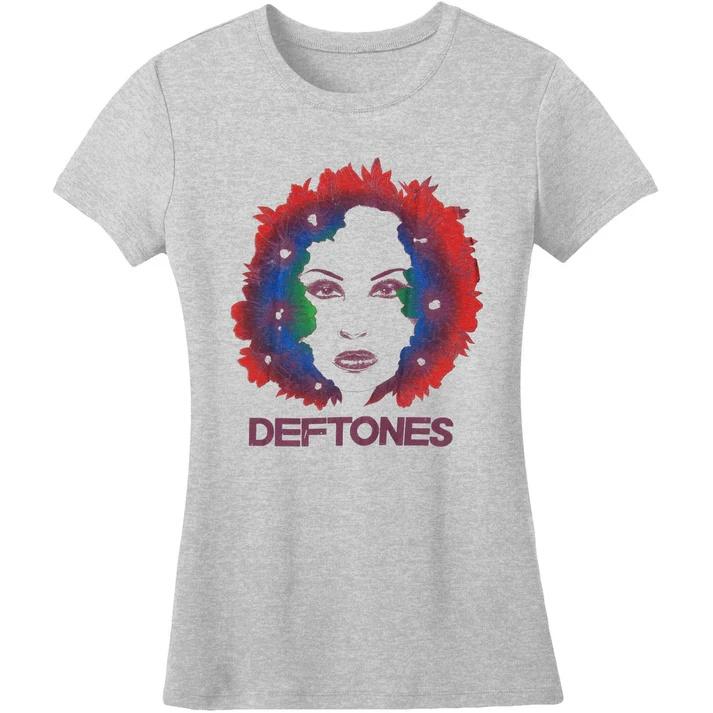 Deftones White Logo T-Shirts for Men Breathable Gothic Japanese Fashion Cotton Round Neck Short Sleeve Soft Oversized T Shirt
