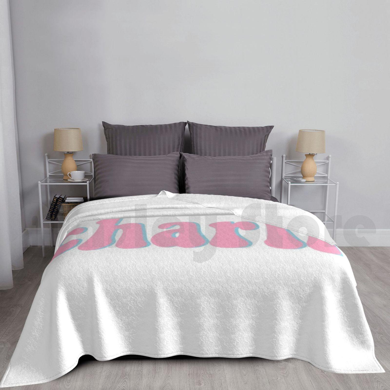 Charli Blanket For Sofa Bed Travel Charli Charli Xcx Charli Damelio Pink Blue Text Name Size: 75*100cm, Weight: 230 GSM