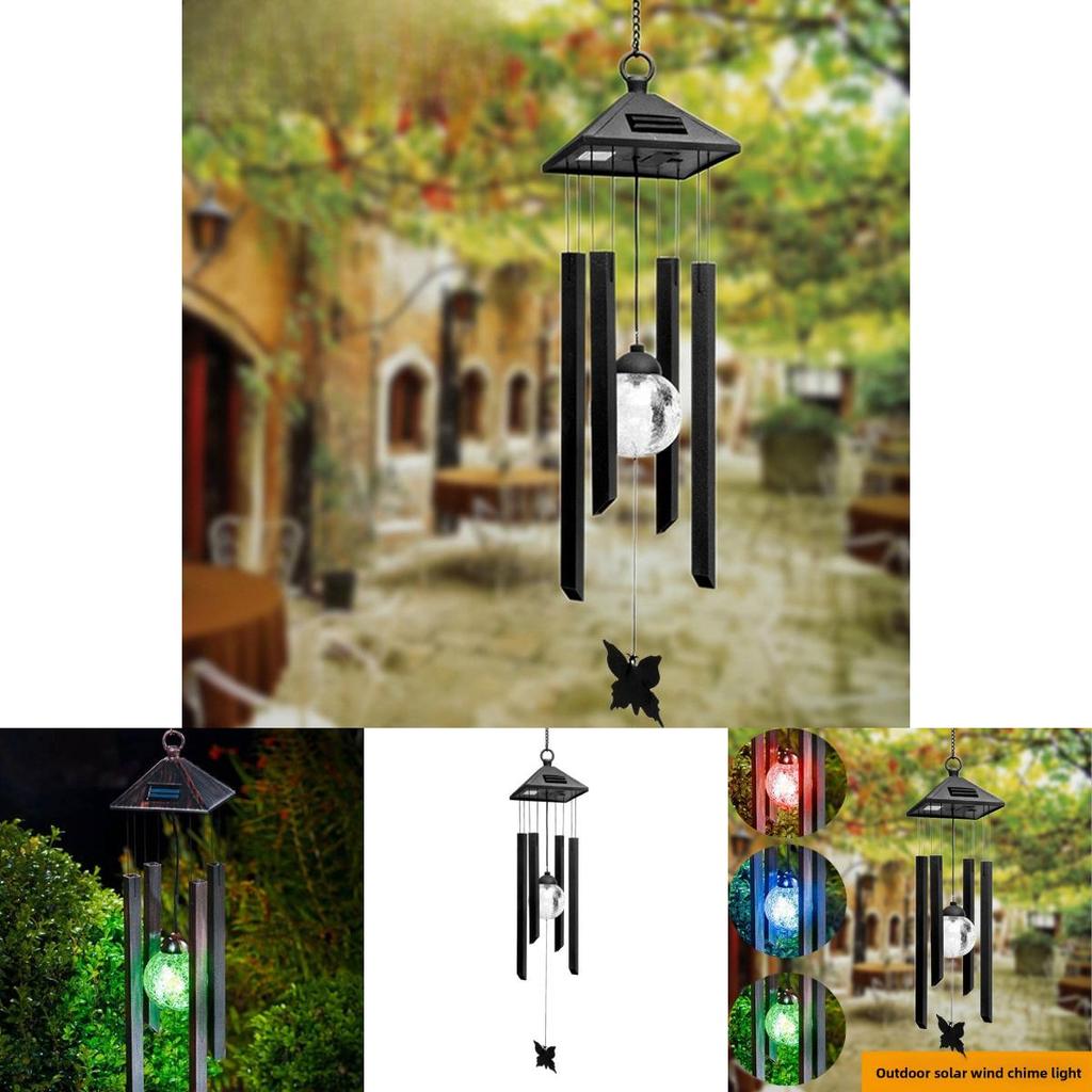 Solar Garden Wind Chime Light With Led Illumination For Lawn Decor