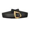 Fashion elastic waistband, women's black retro decorative belt with dress, coat, sweater, shirt, wide waistband