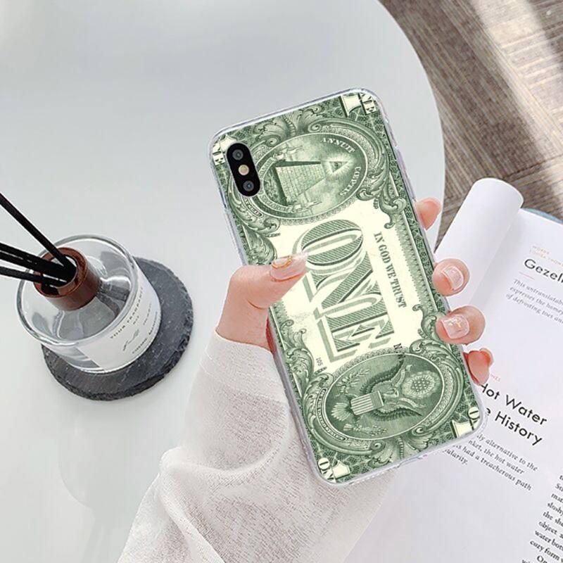 U.S. Dollar Money Phone Case For IPhone 14 13 12 11 XS X 8 7 6 Plus Mini Pro Max SE 2022 Soft Transparent Phone Cover