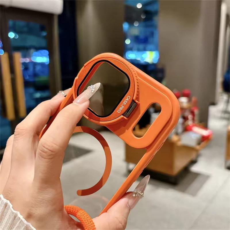 Lens Protection Case For iPhone 17 16 15 14 13 12 11 Pro Max Plus Air For Magsafe Holder Transparent Magnetic Matte Lanyard Cover