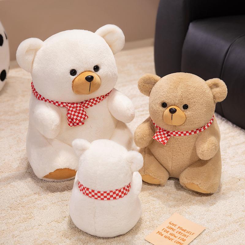 Non-Toxic Cute Love Bear Toys Soft Bear With Scarf Stuffed Animal Bear Plush Doll Birthday Gift