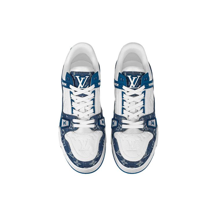 Louis Vuitton Trainer Low Top Skateboard Shoes Men's Sea Blue 1A9JGN( )